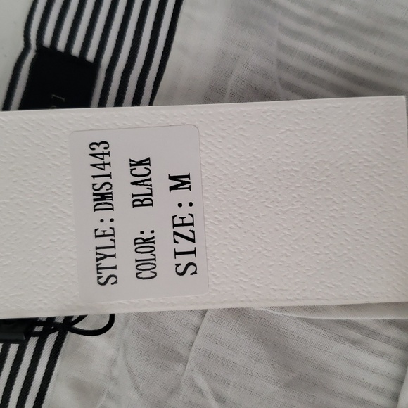 Dance & Marvel Midi Skirt Medium Black White Stripe Floral Ruffle Embroidered - Picture 14 of 16